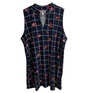 Cool Melon Sleeveless Mini Dress Navy with White and Red 2XL